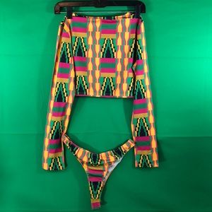 Two piece set long sleeve bikini